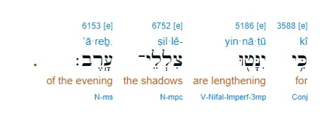 Jeremisah 6:4 shadows at setting